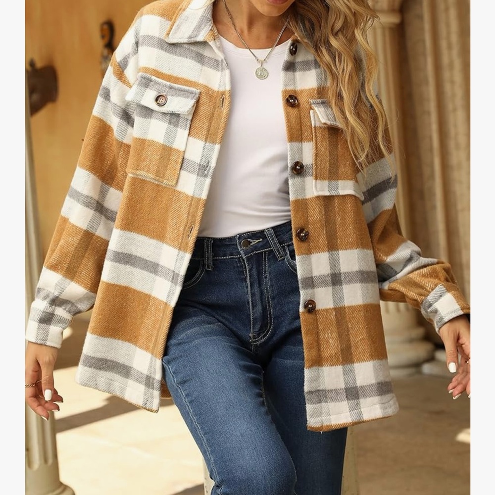 Chic Nation Plaid shacket autumn winter  Jacket